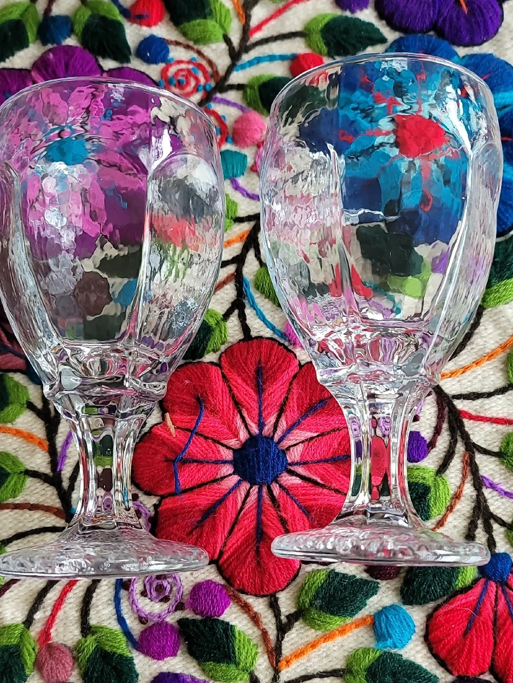 Vintage Libbey Chivalry Clear Goblets Set Of 2